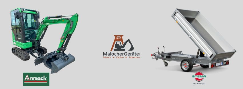 Minibagger und KFZ-Anhänger bei MalocherGeräte GmbH