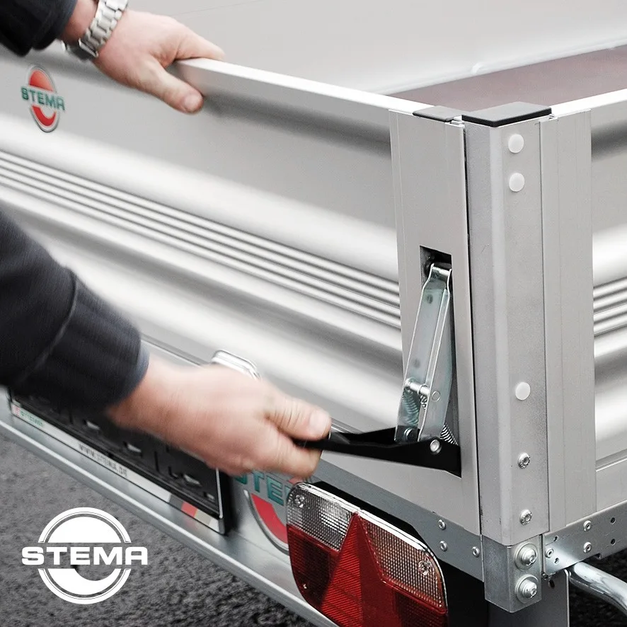 STEMA Kastenanhänger SySTEMA light 1.300 kg, gebremst 251x128 cm ALU-Bordwände