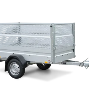 STEMA Kastenanhänger FT 1.000 kg, 201x108 cm, gebremst mit Gitteraufsatz, Abstellstützen (beigelegt)