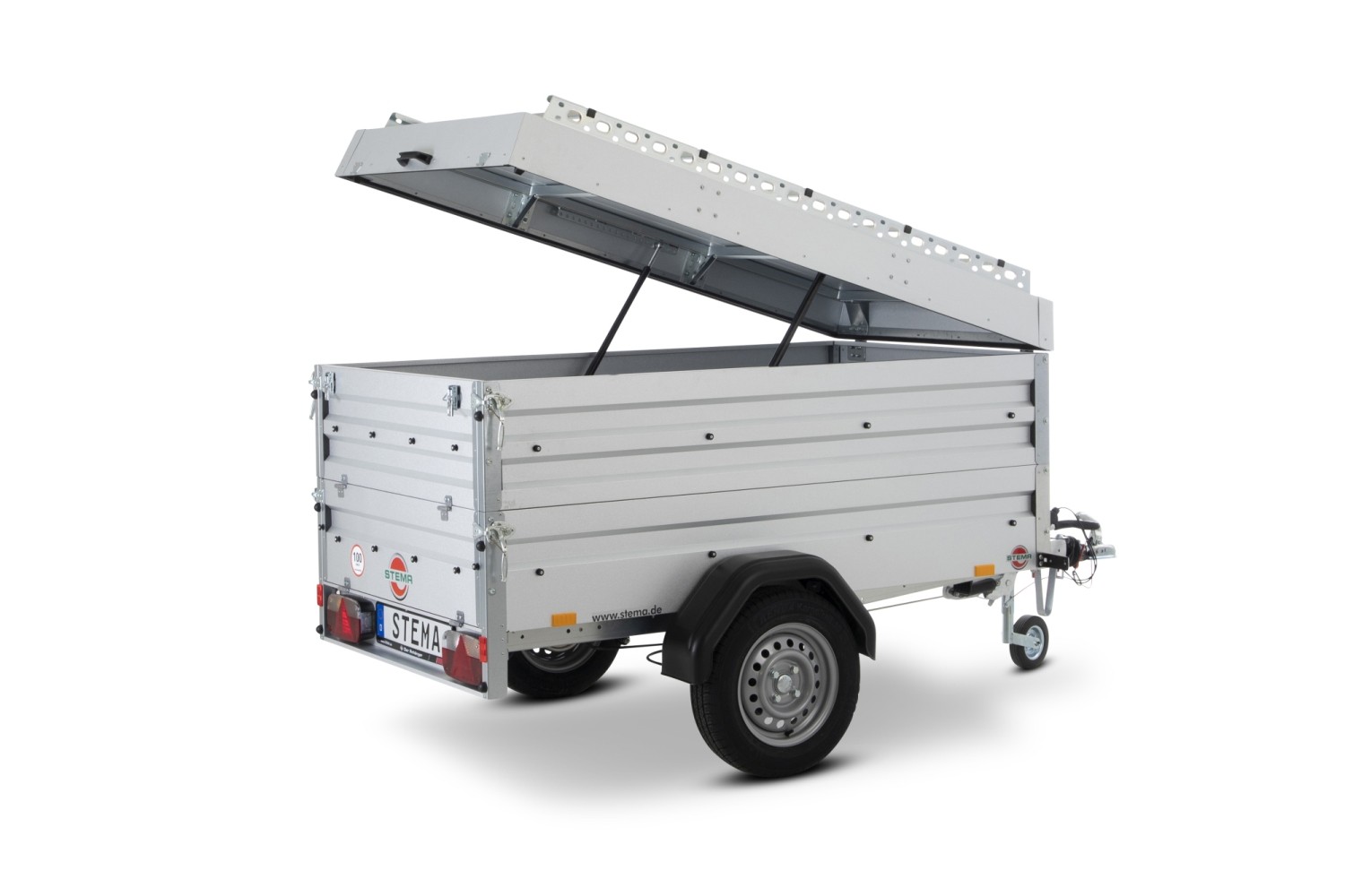 STEMA Deckelanhänger FT 850 mit BWA, Deckel verstärkt, 201x108x81 cm, gebremst