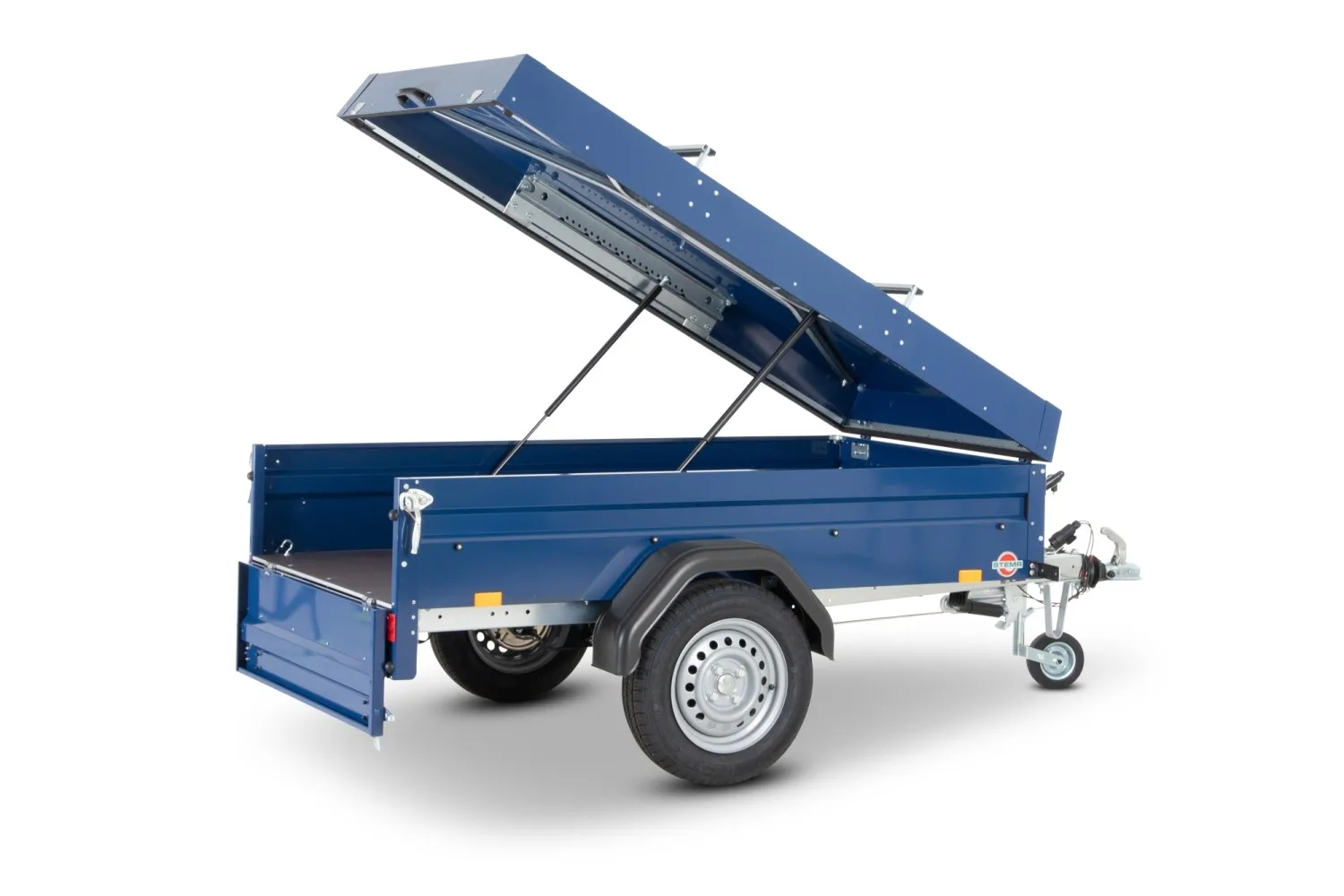 STEMA Deckelanhänger FT 750 mit Deckel, 201x108x45 cm, RAL 5003 Saphirblau