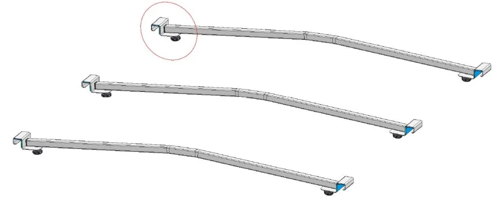 Flachplanenstütze für 128 cm Breite (3 Stück)