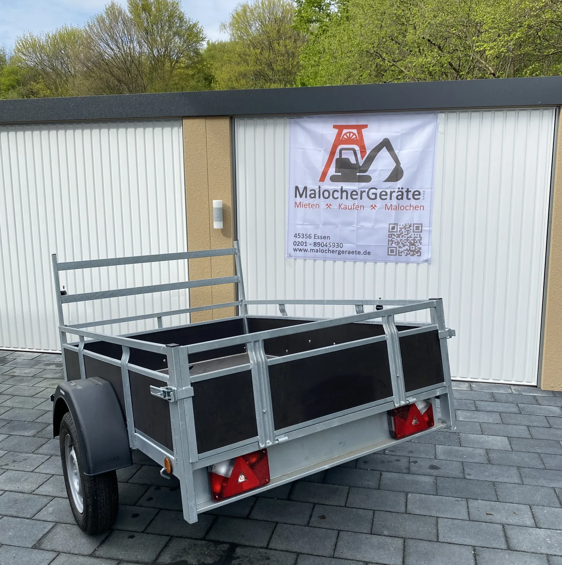 MalocherGeräte GmbH Holzanhänger Einachser Rückansicht