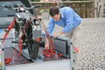 STEMA Motorradtransportsatz mit Bike verzurrt