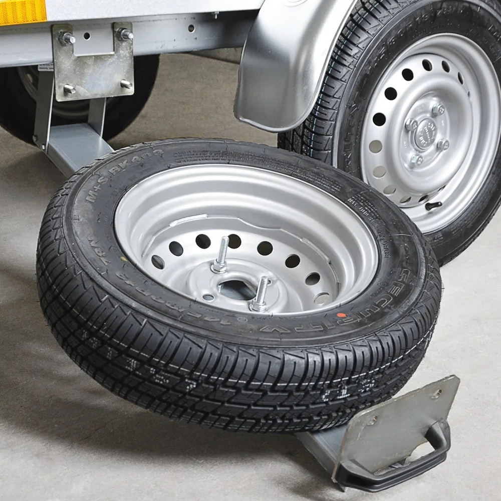 ausziehbarer Ersatzradhalter für 750 und 850 kg Kastenanhänger