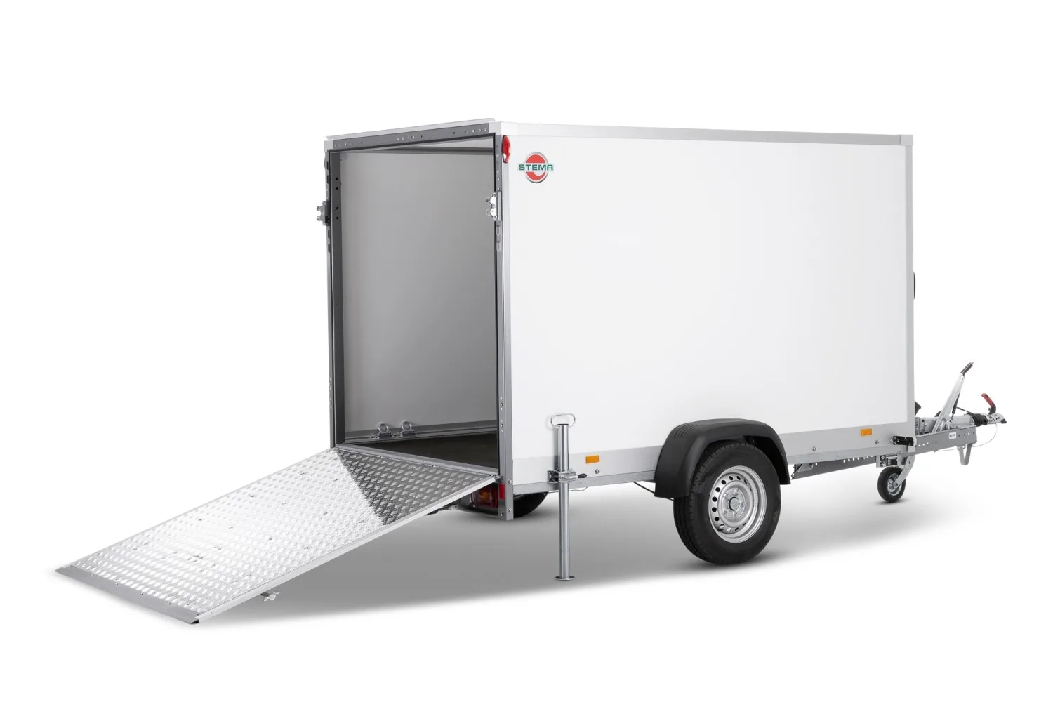 Kofferanhänger P-BOX-Plywood, 750 kg, gebremst, Hecktür 255x132x154 cm